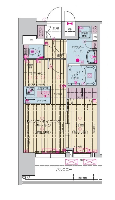 プレリス大阪西九条 CITY LINKSの間取り写真