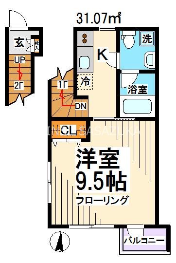 京王線 芦花公園駅 徒歩5分 2階建 築17年の間取り写真