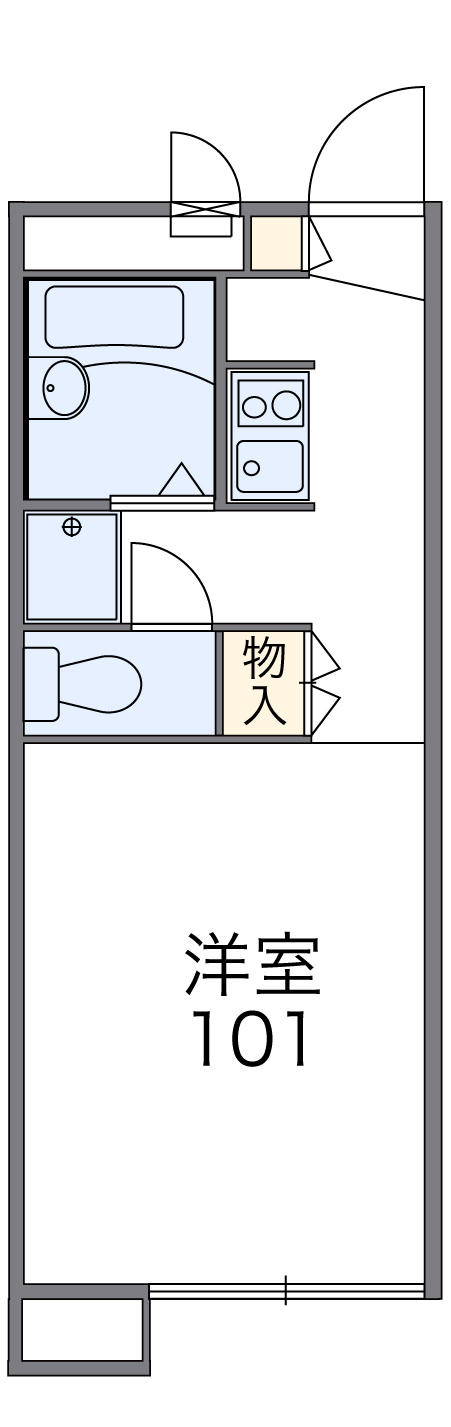 玉名市六田のアパートの間取り