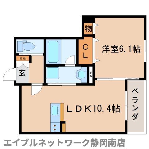 【静岡市駿河区下島のマンションの間取り】