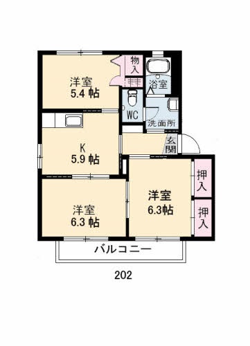 シャーメゾン　カメリア　B棟の間取り