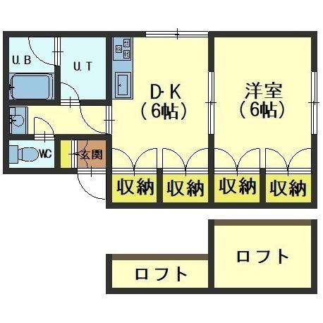 函館市本通のアパートの間取り