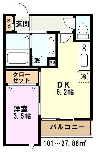 川口市元郷のアパートの間取り