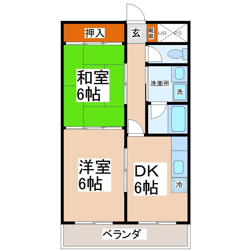 仙台市宮城野区銀杏町のマンションの間取り