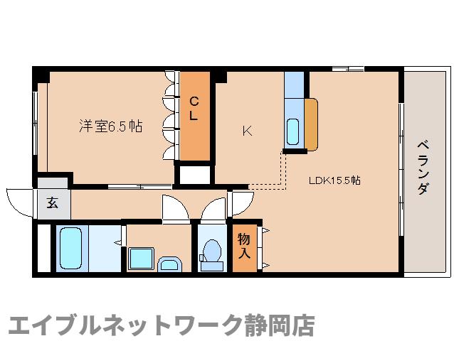 静岡市葵区羽鳥のマンションの間取り