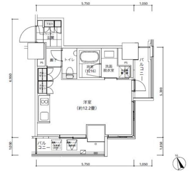 港区西新橋のマンションの間取り