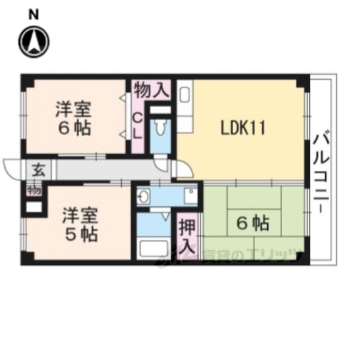 南丹市八木町八木のマンションの間取り