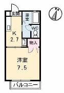 倉敷市児島小川のアパートの間取り