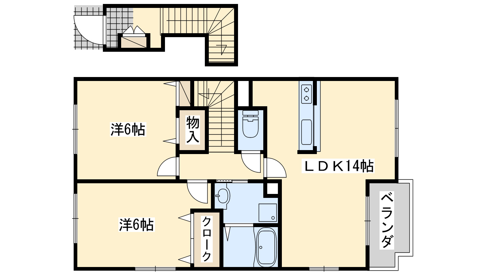 泉南市男里のアパートの間取り