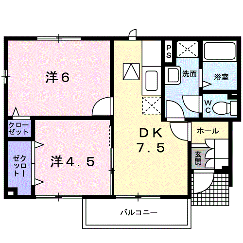 ハッピー尾山タウン　Ｂの間取り