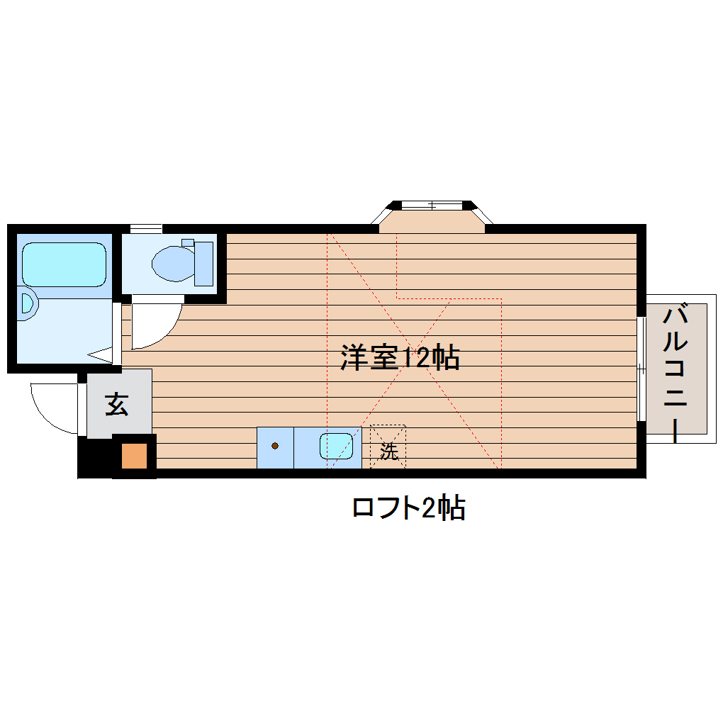 塩竈市石堂のアパートの間取り