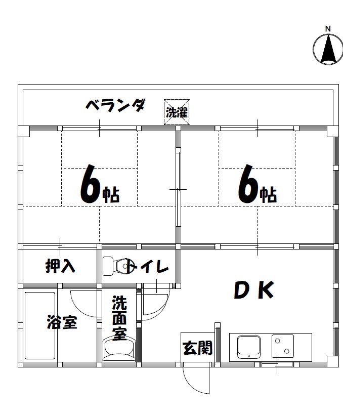 京都市伏見区羽束師菱川町のマンションの間取り