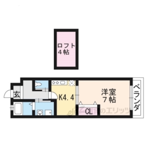 草津市矢倉のマンションの間取り