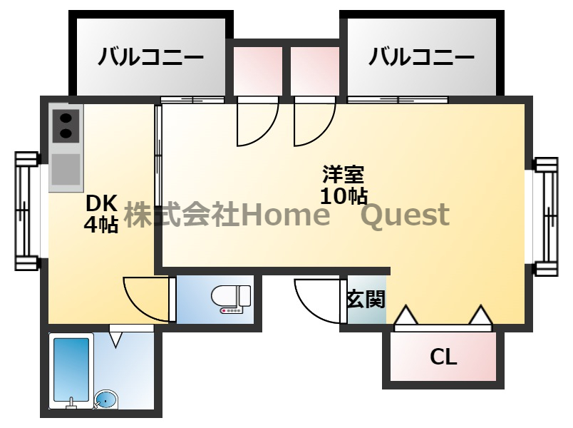 平野西コスモハイツの間取り