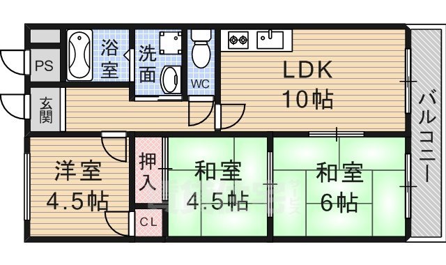 コーポ放生川の間取り