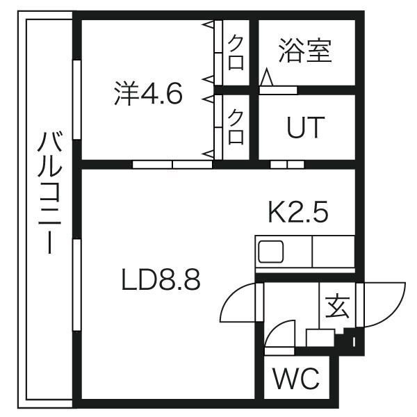 札幌市中央区南十七条西のマンションの間取り