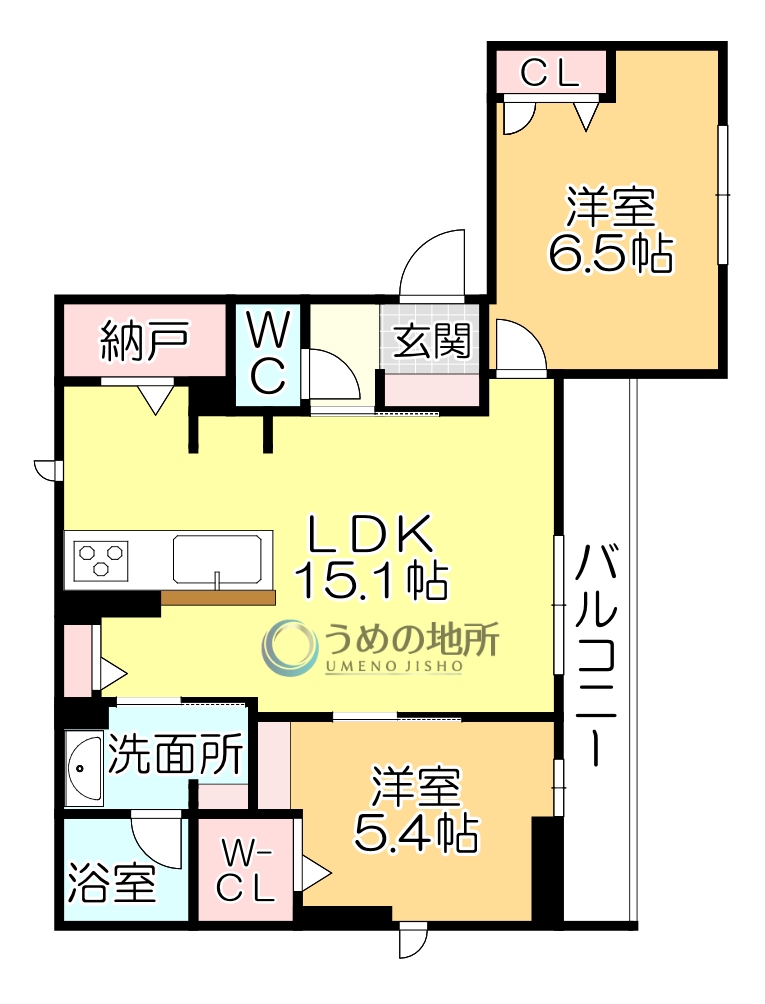 モンレーヴ本町Aの間取り