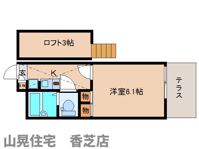 香芝市狐井のアパートの間取り