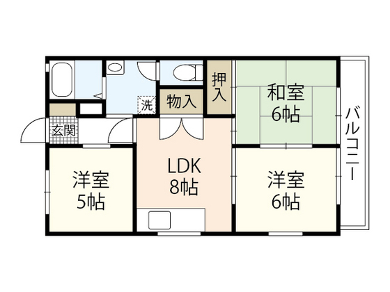 広島市西区古江西町のマンションの間取り