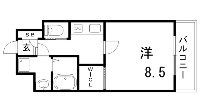 神戸市中央区脇浜町のマンションの間取り