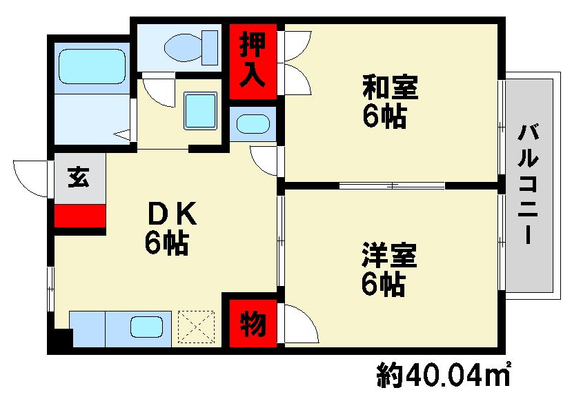 大野城市山田のアパートの間取り