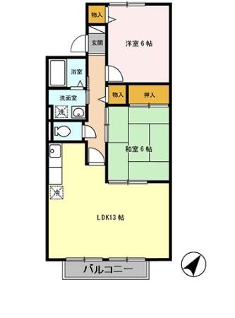 泉北郡忠岡町高月南のアパートの間取り