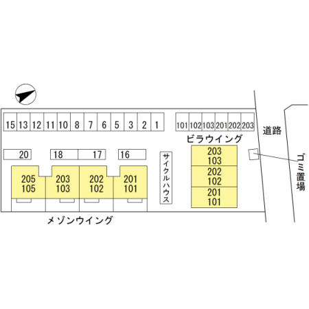 【姫路市西今宿のアパートの駐車場】