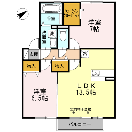 姫路市西今宿のアパートの間取り