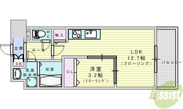 吹田市垂水町のマンションの間取り