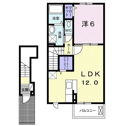 太田市西矢島町のアパートの間取り