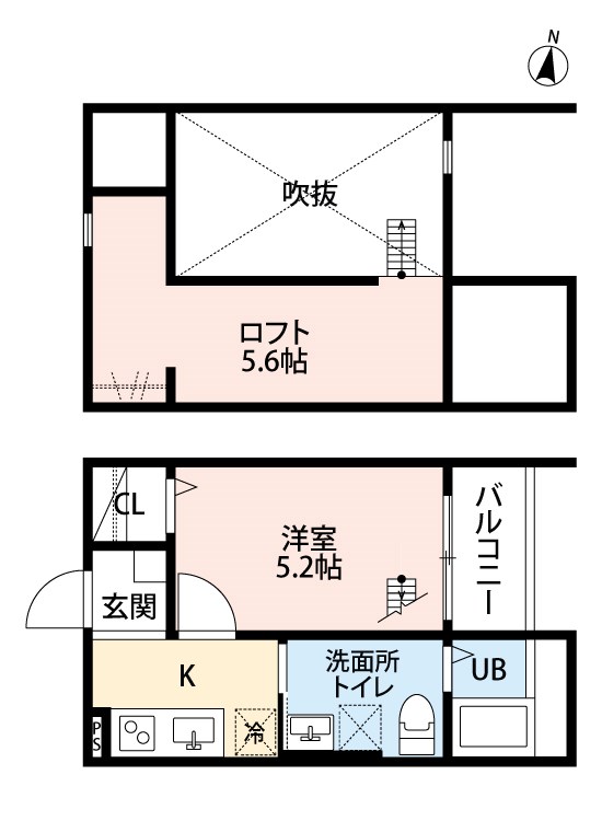 名古屋市中村区白子町のアパートの間取り