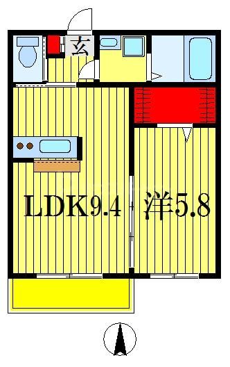 【船橋市藤原のアパートの間取り】