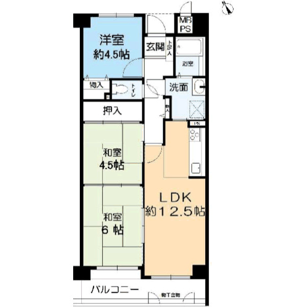 ライオンズマンション北鈴蘭台の間取り