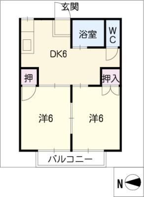 古城ハイツの間取り