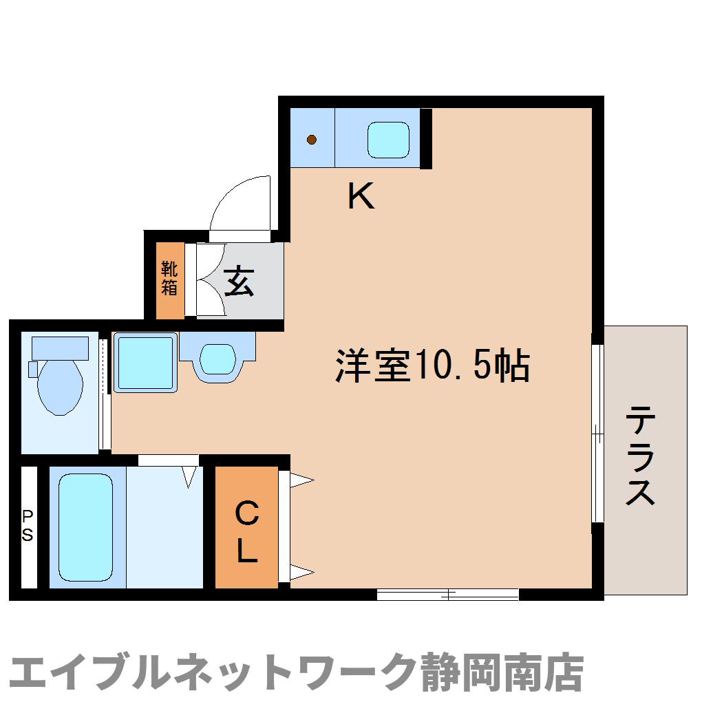 静岡市駿河区小鹿のアパートの間取り