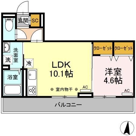 大和市深見台のアパートの間取り