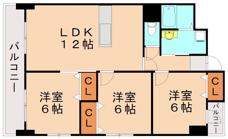 北九州市八幡西区力丸町のマンションの間取り