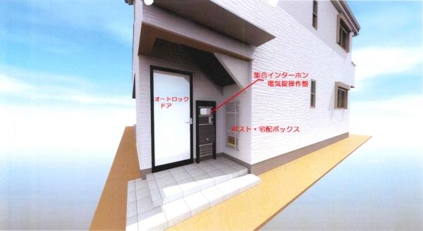 【新築アパート萩山町（仮称）のエントランス】