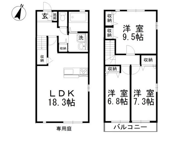 【メゾネットWAKEの間取り】