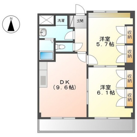 広島市安佐南区高取北のマンションの間取り