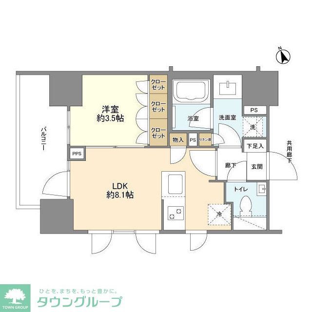 港区東麻布のマンションの間取り