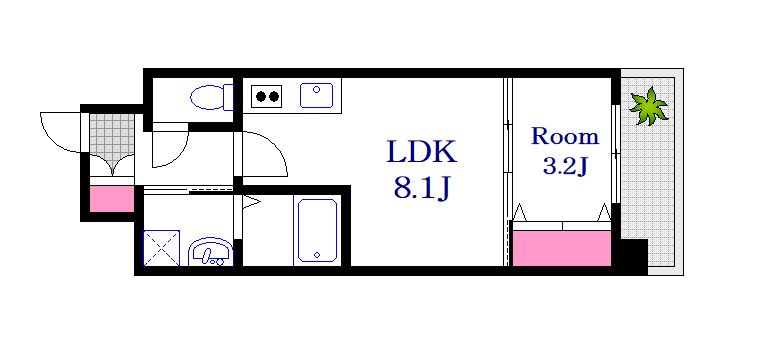 【広島市南区西蟹屋のマンションの間取り】