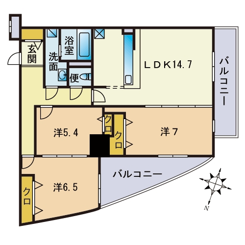 S-FORT警固タワーの間取り