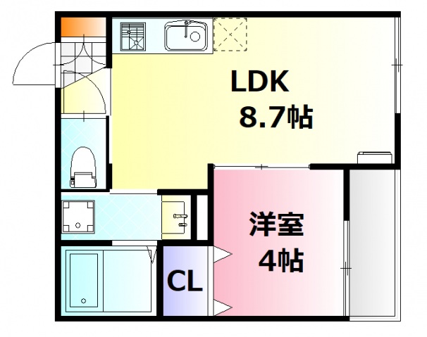 広島市東区牛田新町のアパートの間取り