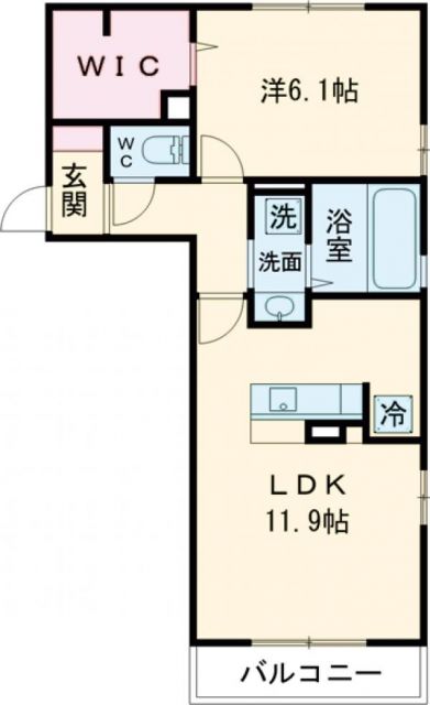 仙台市宮城野区岩切のアパートの間取り