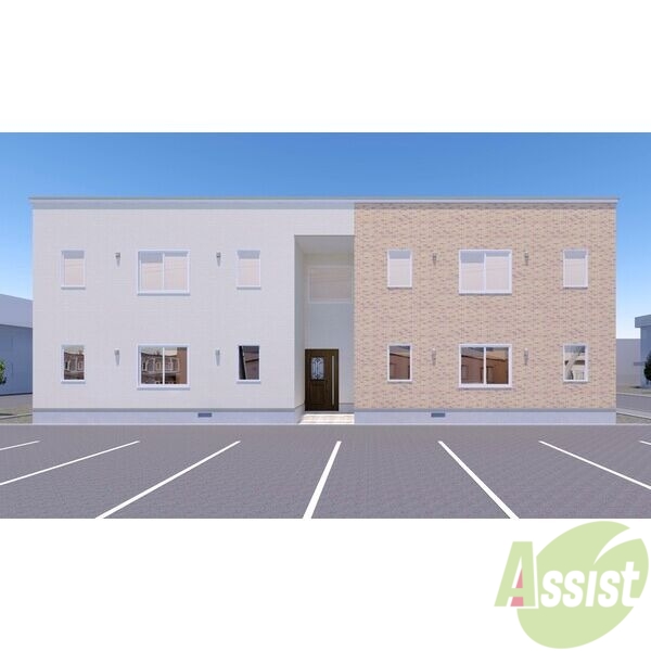 建物外観　外観予想パース　札幌市清田区北野四条「ネコフィーノ・キキ」