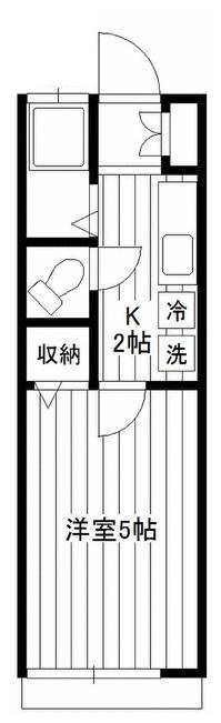 ＪＲ山手線 高田馬場駅 徒歩9分 2階建 築39年の間取り写真