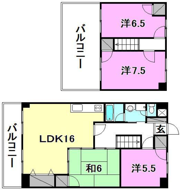 松山市西石井のマンションの間取り