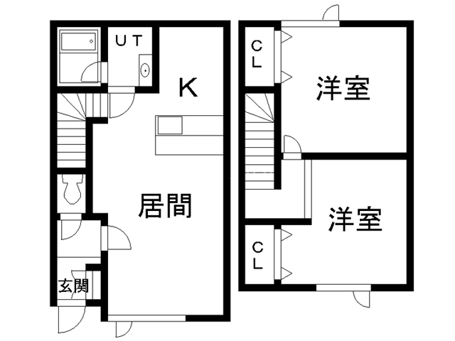 釧路市星が浦大通のアパートの間取り