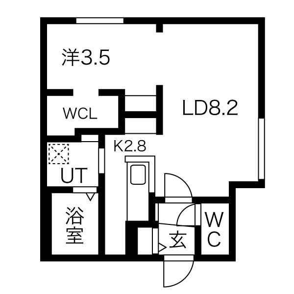 札幌市豊平区平岸二条のマンションの間取り